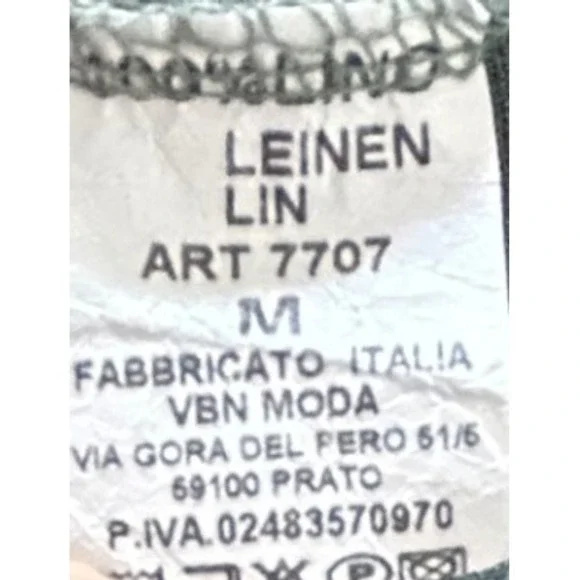 VBN Moda Italy Linen Dress Multicolor Abstract‎ Art Wave Print Patchwork Medium - Picture 7 of 8